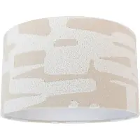 QAZQA Abat-jour en tissu blanc avec rayures beiges 35/35/20