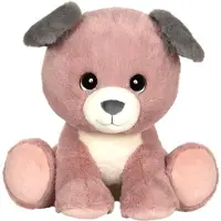 GIPSY TOYS Peluche "Yeux de chiot" – – Chien rose et gris – 22 cm