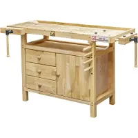Holzmann Etabli bois 1380 x 620 mm 1 porte + 3 tiroirs