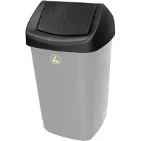 BJZ A-6981 Couvercle pivotant ESD (L x H x P) 365 x 174 x 365 mm Plastique noir, Poubelle, Noir
