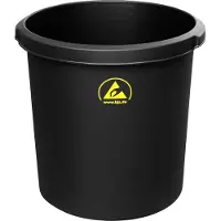 BJZ A-34062 A-34062 Corbeille à papier ESD 18 l (Ø x H) 310 mm x 320 mm plastique faible, Poubelle, Noir