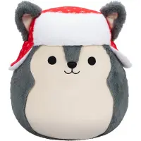Squishmallows Jazwares SQXM01006 - - Ryan, le husky de Noël, figurine en peluche, 30 cm