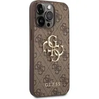 GUESS Coque 4G Metal Logo Backcover pour Apple iPhone 14 Pro - Marron