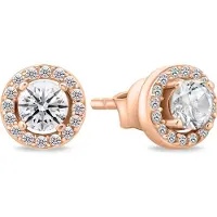 Brilio Silver Silver - Belle boucle d'oreille en bronze avec zircons EA604R, (Bronze, Zircone)