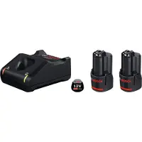 Bosch Professional 2x 3.0ah Gal 12v-40 Charger And Battery Noir