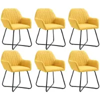 vidaXL Chaises de salle à manger 6 pcs. Tissu jaune