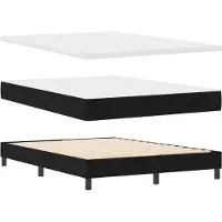 vidaXL Lit boxspring avec matelas avec matelas noir 140 x 190 cm