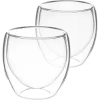 Cheffinger Paire De Verre À Café 250ml Double Paroi Avec Effet Flottant Transparent