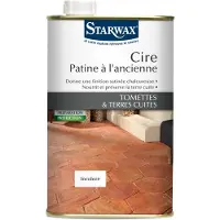 STARWAX Cire pour tomettes et pierres cuites rouge 1L