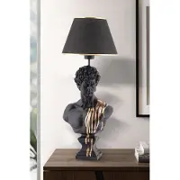 Opviq , Dawud - Noir, lampe de bureau, CORPS EN POLYESTER, noir, 67 x 25 x 25 cm