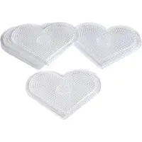 Nabbi Plaque coeur pour perles à repasser Midi - Transparente - 15 x 10 cm - 10 pcs
