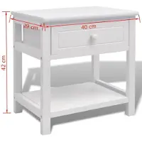 vidaXL Table de chevet 2 pcs Bois Blanc