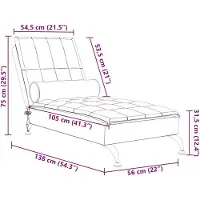vidaXL Chaise longue de massage avec traversin Taupe Tissu