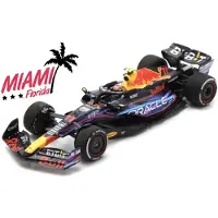 Bburago Diecast 1:43 Formula Racing in Acrylic Box Red Bull RB19 Miami GP #Sergio Perez Ages 14+ 18
