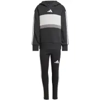 Adidas Survêtement 'SEASONAL ESSENTIALS TIBERIO 3 STRIPES FLEECE LEGGINGS' gris / noir / blanc