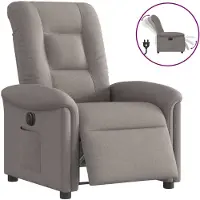 vidaXL Fauteuil relax électrique Tissu Taupe