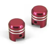 TNT Paire Bouchon Valve Anodisée Rouge Forme Piston Pour Moto Scooter Quad Auto Maxiscoot