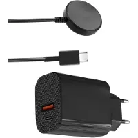 Phonillico Chargeur Secteur 12W + Cable USB-C Compatible avec Samsung Galaxy Watch 6 / Watch 5 / Watch 4 / Watch 4 classic / Watch 3 / active 2 / active - Charge Montre