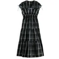 Scotch & Soda Gathered Taffeta Tied Sleeveless Midi Dress Noir 36 Femme