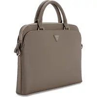 GUESS PU Grained Triangle Logo Computer Bag 15/16 - brown (16"), Sac pour notebook, Beige, Marron