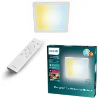 Philips Valen 13w 1500 Lumens 2200-6500k 295 X 37 X 295 Mm Surface Led Downlight Argenté