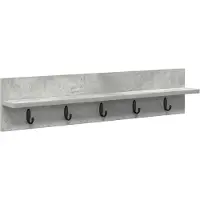 vidaXL Porte-manteau mural avec étagère Gris béton 80 x 10.5 x 18 cm