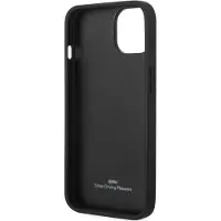 BMW Étui en cuir signature avec grand logo pour iPhone 14 Plus en noir (Apple iPhone 14 Plus), Coque pour téléphone portable, Noir