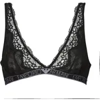 Emporio Armani Triangles / Sans armatures VICHY MESH LACE femmes - Noir - EU S