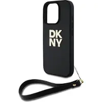 DKNY Wrist Strap Stock Logo Case pour Iphone 16 Pro Max - Noir