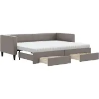 vidaXL Lit de jour extensible avec tiroirs Taupe 80x200 cm Tissu