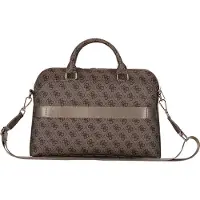 GUESS Torba 4G Poche zippée Logo triangulaire 15 Brzowy