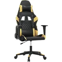 vidaXL Chaise de jeu avec fonction de massage Noir & Or Similicuir