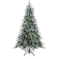 Evergreen sapin de Noël artificiel épicéa Frost vert/blanc 180 cm sans guirlande lumineuse