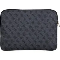 GUESS Bag Sleeve 14" 4G Zipper Pocket Triangle Logo black (14", Apple), Sac pour notebook, Noir
