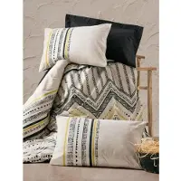 L'essentiel Maison , Elvira - Black, Ensemble housse de couette Ranforce king-size (FR), Noir, 100 % COTON RANFORCE, 240 x 220 cm