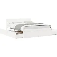 vidaXL Lit en bois massif sans matelas blanc 160x200 pin
