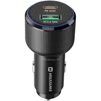 Swissten Chargeur de voiture compact 1 X Usb-c Pd + 1 X Usb-a Qc 63w