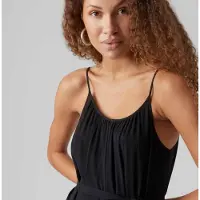 Vero Moda Robe Unie À Fines Bretelles Longueur Midi Volant Femme Vero Moda