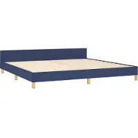 vidaXL Cadre de lit sans matelas bleu 200x200 cm Tissu