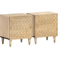 vidaXL Tables de chevet 2 pcs 40x33x46 cm Bois de manguier solide