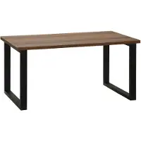 HOMCOM Table basse rectangulaire table de salon style industriel pied métal et plateau aspect bois - 100 x 60 x 50 cm