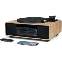 Thomson Chaîne HiFi avec platine vinyle intégrée, MIC300TT , Système stéréo, Lecteur CD, Bluetooth, 60W, RADIO FM,Affiche l'heure