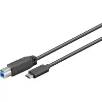 Goobay 67986 Câble USB 3.0 USB-C vers B, noir 1 m USB 3.0 mâle (type B) > USB-C mâle