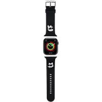 Karl Lagerfeld Bracelet pour Apple Watch 42 mm en caoutchouc 3D noir