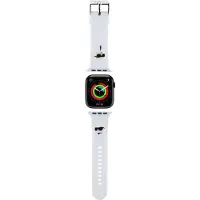 Karl Lagerfeld Bracelet Apple Watch 38 mm en caoutchouc 3D blanc