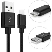 Cellonic Câble USB de données data 1m compatible avec Leagoo KIICAA MIX Cordon USB de charge USB C Type C vers USB A 2.0 3A noir Fil Nylon