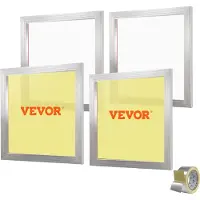 Vevor Lot de 4 Cadres de Sérigraphie Kit de Sérigraphie Cadre en Aluminium 50,8x50,8 cm avec Maille 110 en Polyester Réutilisable Nettoyage Facile Accessoires de Sérigraphie Tissu Papier Plastique
