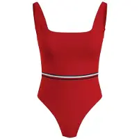 Tommy Hilfiger Square Neck One Piece Swimsuit Rouge XS Femme