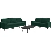 vidaXL Ensemble de canapés 2 pièces avec coussins et traversins Vert foncé Velours