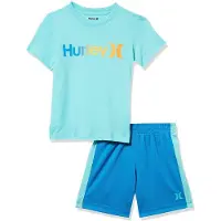 Hurley One&only Gradient&mesh Toddler Set Short Sleeve T-shirt Bleu 18-24 Months Fille